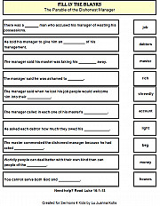 Parable Dishonest Manager Fill In The